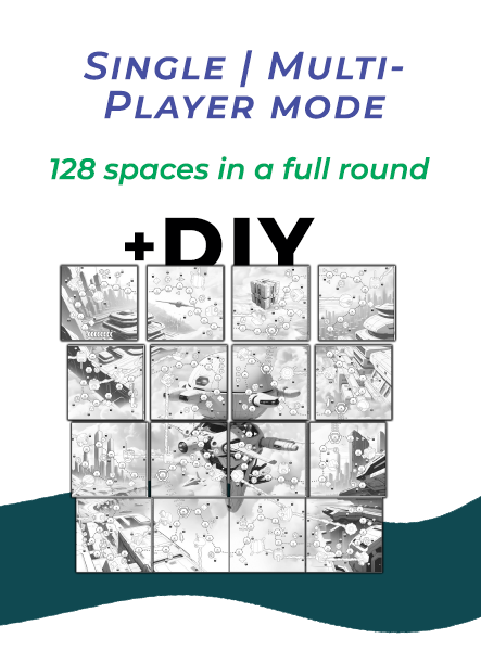 ubawi Astro Arcade: Board Game and Poster Coloring Book Vo.1. - Road map- DIY- 128 spaces in a full round